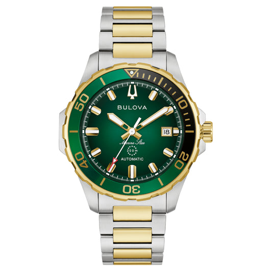 Bulova Automatic Two-Tone Marine Star Green Dial Men's Watch (98B467)
