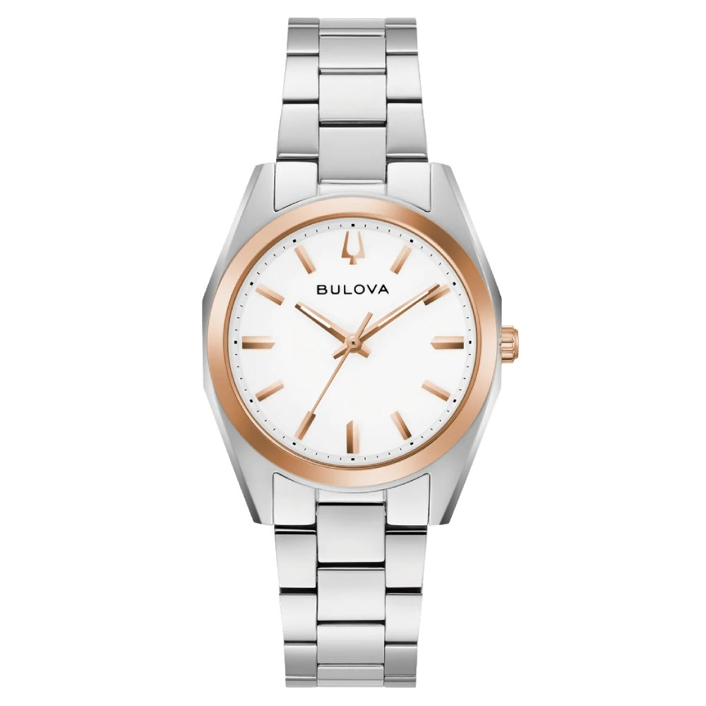 Bulova Classic Surveyor Quartz White Dial Women's Watch (98L337)