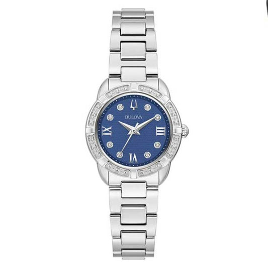 Bulova Classic Blue Dial Stainless Steel Women’s Watch (96R251)