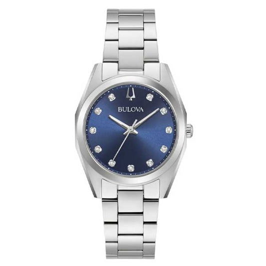 Bulova Blue Dial Surveyor Stainless Steel Women’s Watch (96P229)