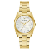 Bulova Diamond Gold Tone Mother-of-Pearl Stainless Steel Women's Watch (97P172)