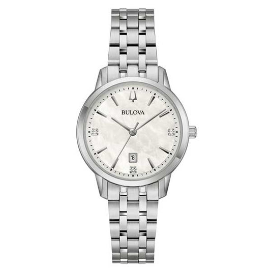 Bulova Mother of Pearl Classic Stainless Steel Women’s Watch (96P233)