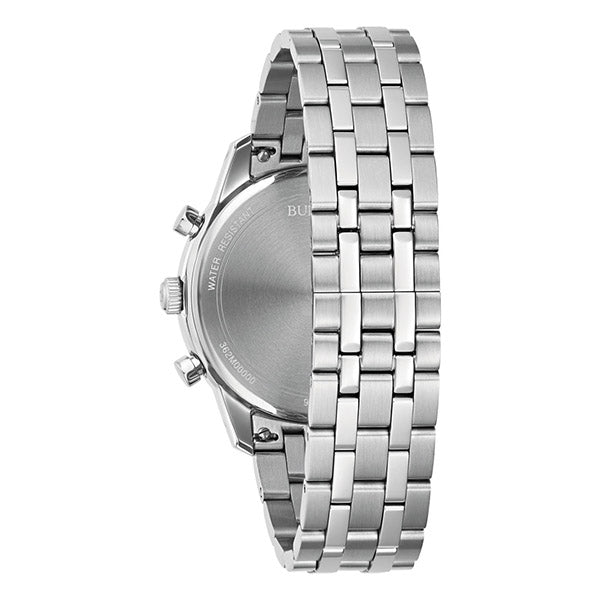 Bulova Black Dial Classic Chronograph Stainless Steel Men’s Watch (96B412)