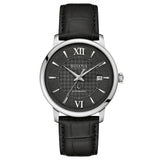 Bulova Hudson Automatic Black Dial Leather Strap Men's Watch (96B441)