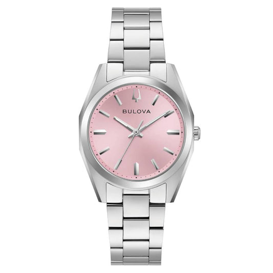 Bulova Classic Surveyor Quartz Ladies Pink Dial Women's Watch (96L348)