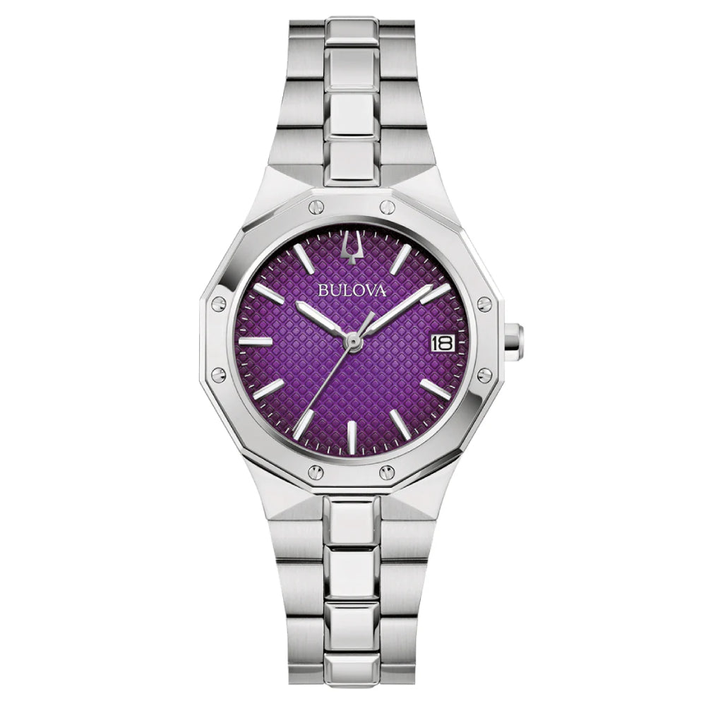 Bulova Classic Prestige Purple Dial Stainless Steel Women's Watch (96M168)