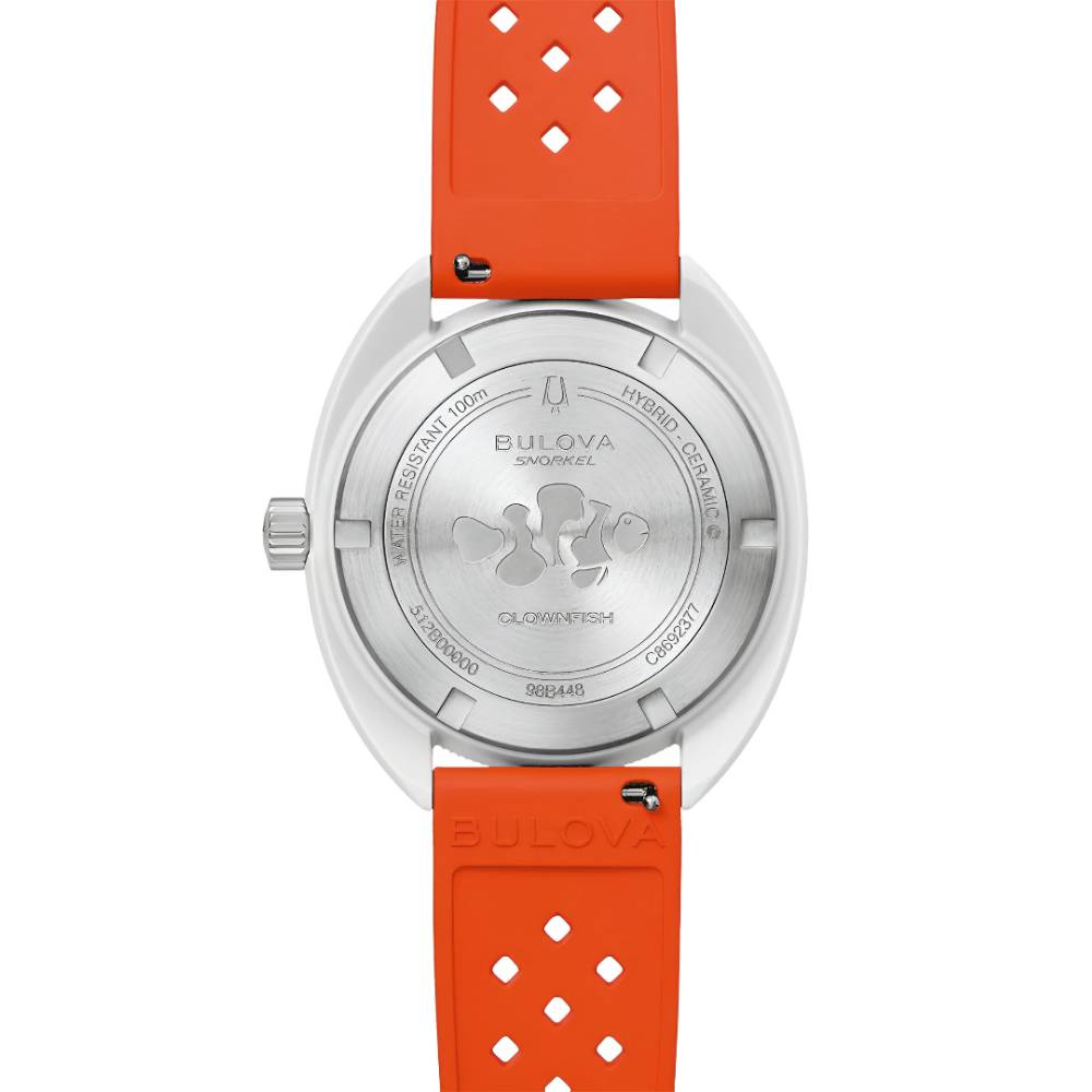 Bulova Snorkel Clownfish White Dial Rubber Strap Men's Watch (98B448)