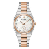 Bulova Mother of Pearl Two-Tone Classic Surveyor Diamond Women's Watch (98P221)