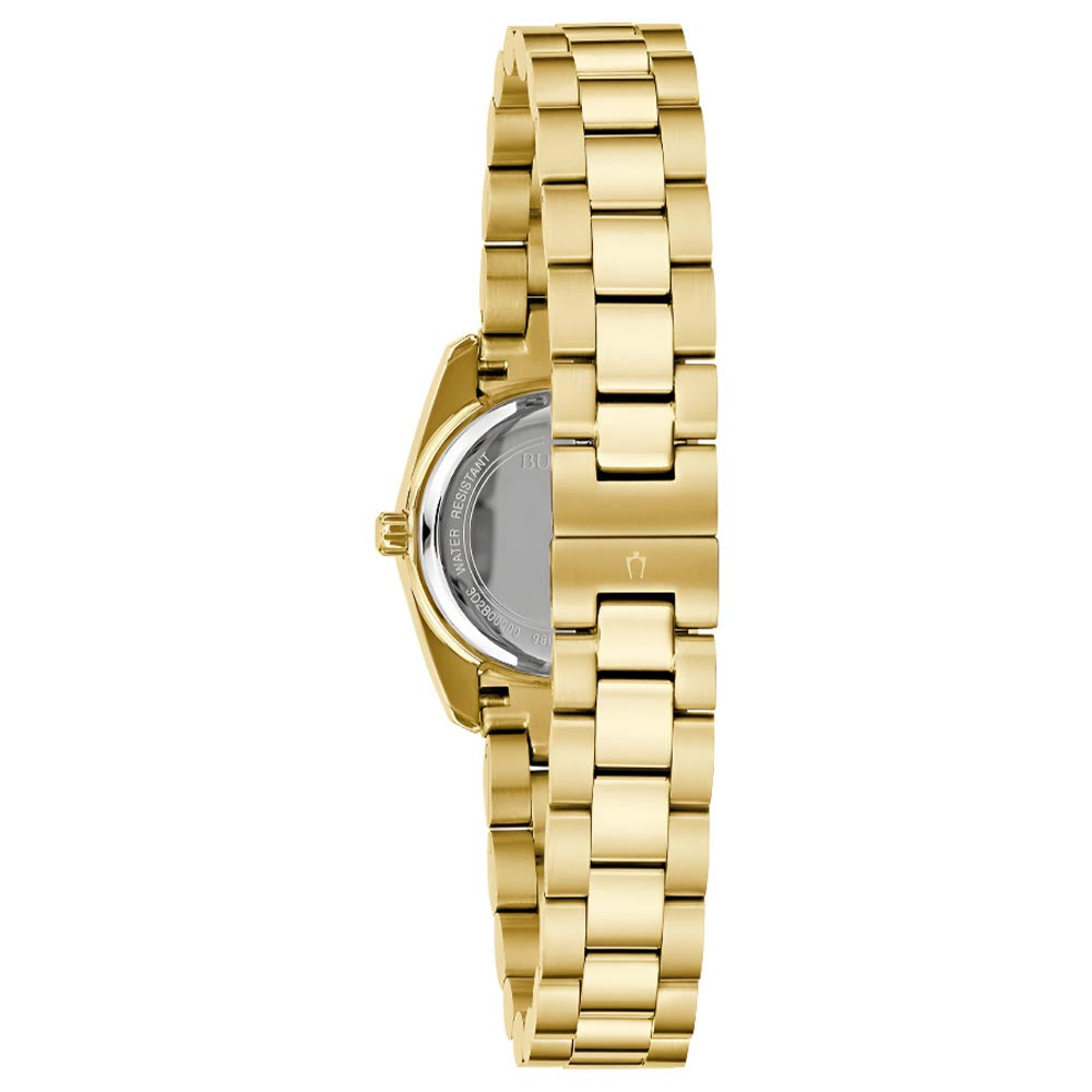Bulova Crystal Stainless Steel Mother of Pearl Dial Women's Watch & Bracelet (98X137)