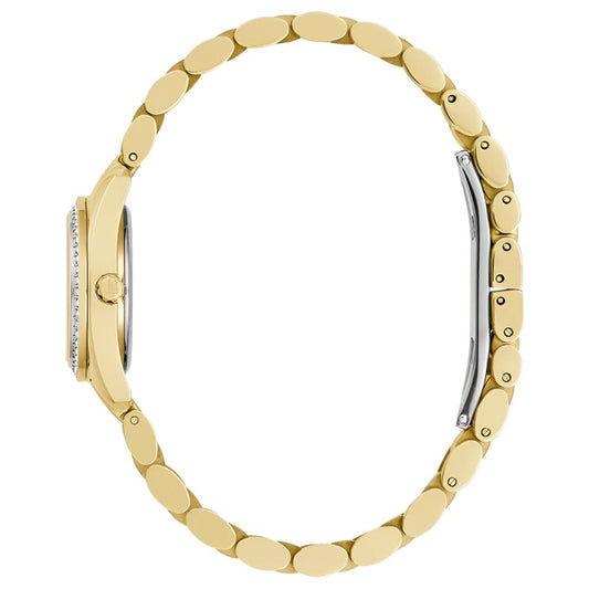 Bulova Crystal Stainless Steel Mother of Pearl Dial Women's Watch & Bracelet (98X137)