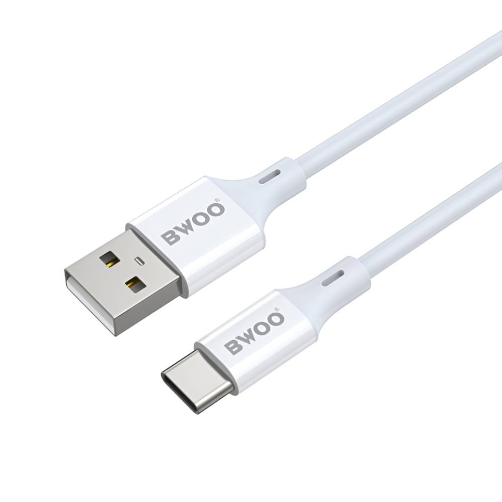 Bwoo 3A Durable ABS Molded USB-A to Type-C Data Cable (1M) (X281) (White)