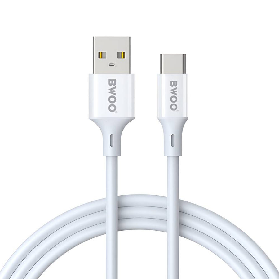 Bwoo 3A Durable ABS Molded USB-A to Type-C Data Cable (1M) (X281) (White)