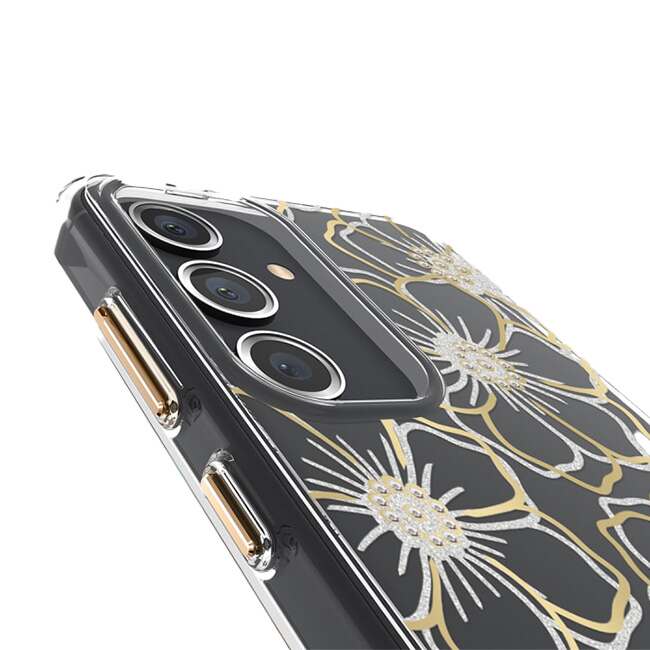 Case-Mate Floral Gems Case (Suits Galaxy S24 Plus) - Gold