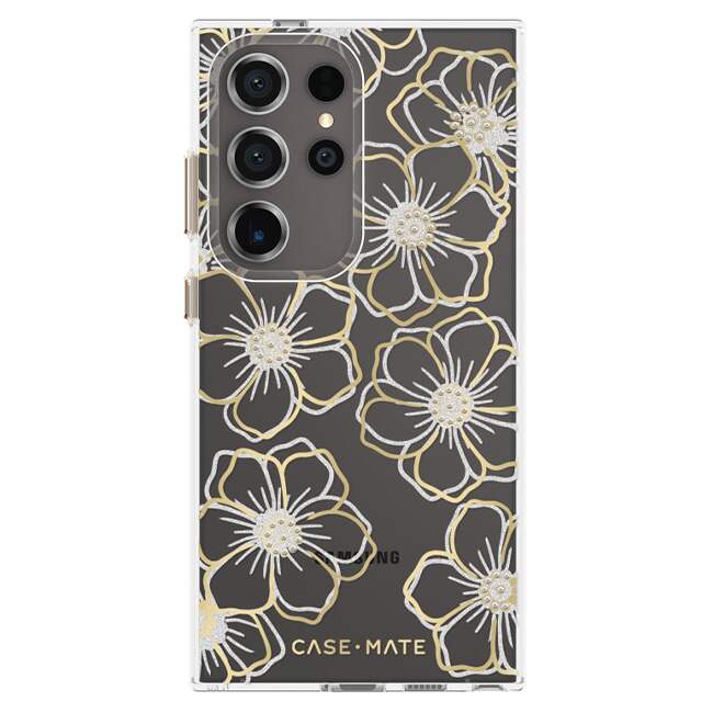 Case-Mate Floral Gems Case (Suits Galaxy S24 Ultra) - Gold