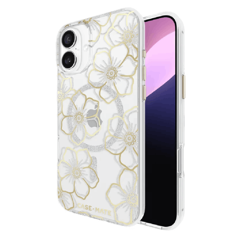 Case-Mate Floral Gems MagSafe Case (Suits iPhone 16 Plus) - Gold