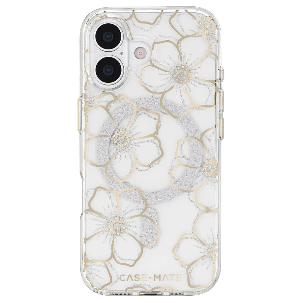 Case-Mate Floral Gems MagSafe Case (Suits iPhone 17) - Gold