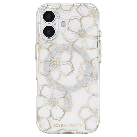 Case-Mate Floral Gems MagSafe Case (Suits iPhone 17) - Gold
