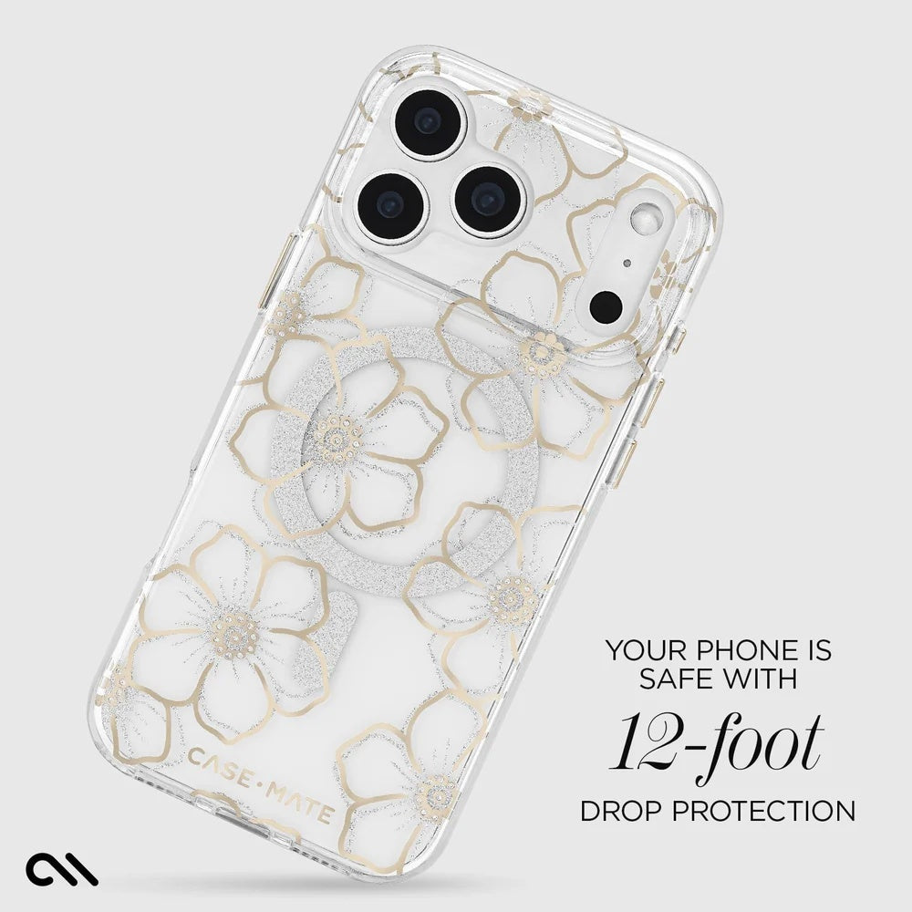 Case-Mate Floral Gems MagSafe Case (Suits iPhone 17 Pro Max) - Gold