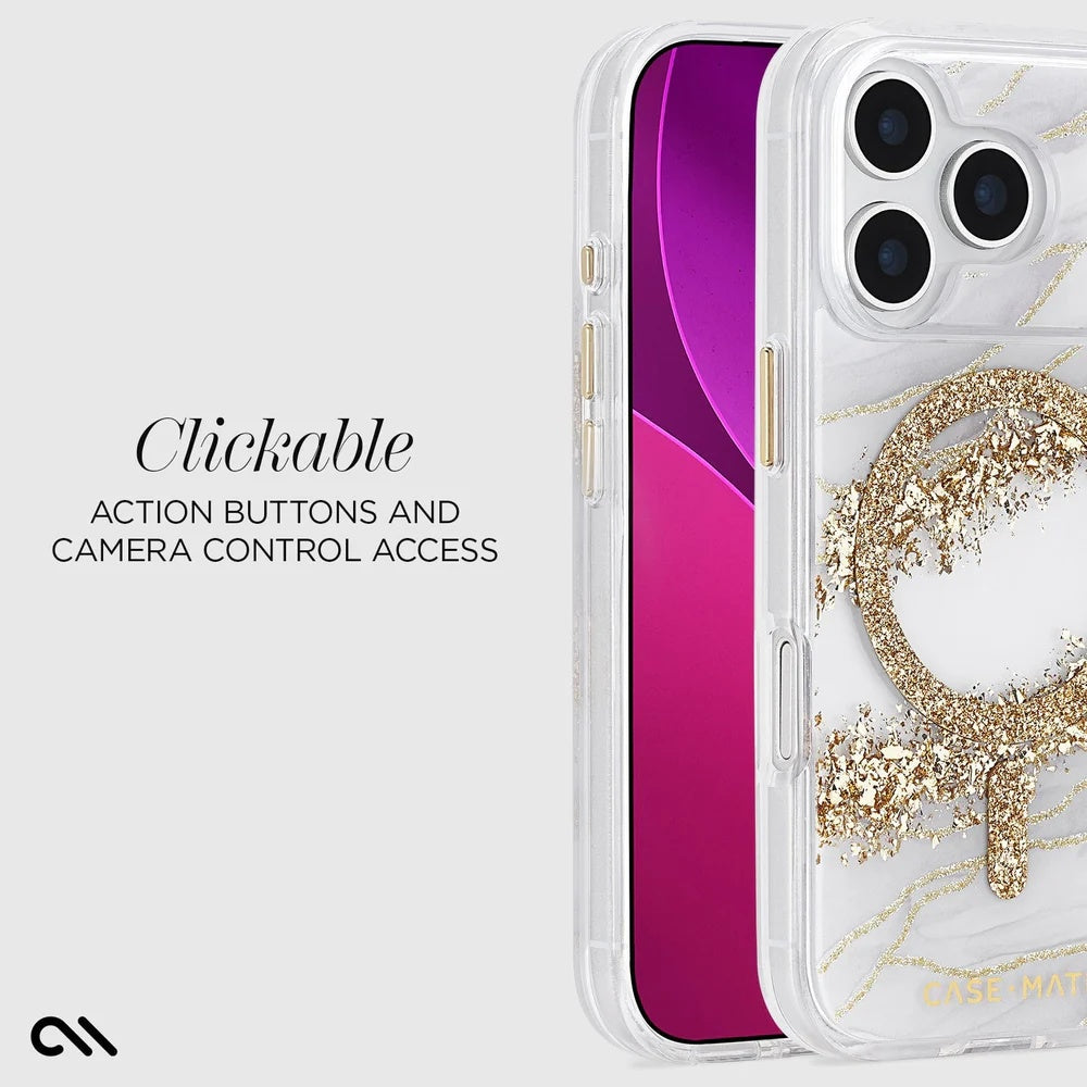 Case-Mate Karat Granite MagSafe Case (Suits iPhone 17 Pro) - Gold