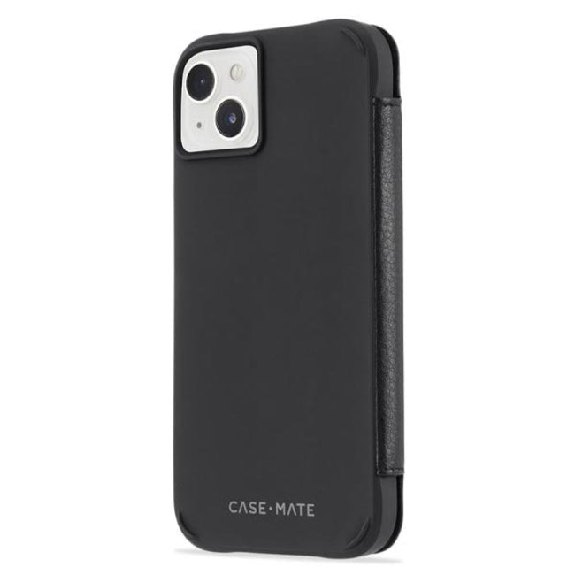 Case-Mate Leather Wallet MagSafe Case (Suits iPhone 14 Plus) - Black