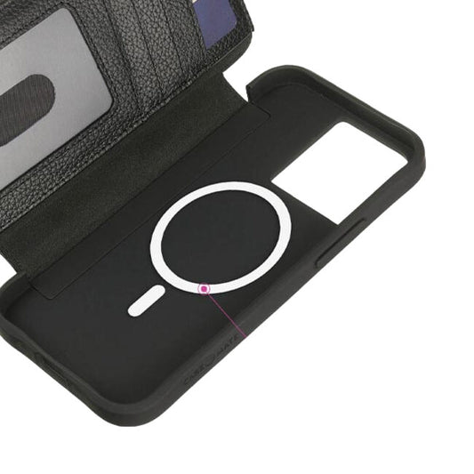 Case-Mate Leather Wallet MagSafe Case (Suits iPhone 14 Plus) - Black