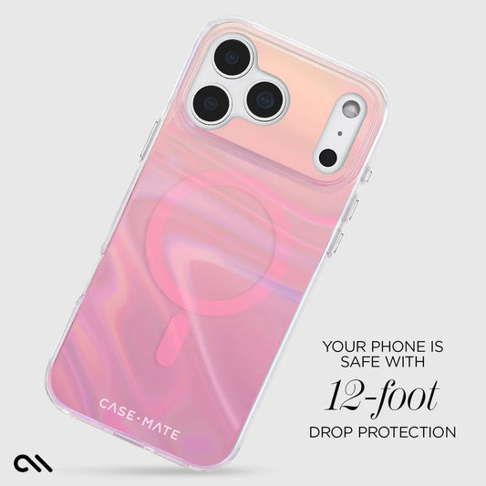 Case-Mate Peach Bubble MagSafe Case (Suits iPhone 17 Pro Max) - Iridescent