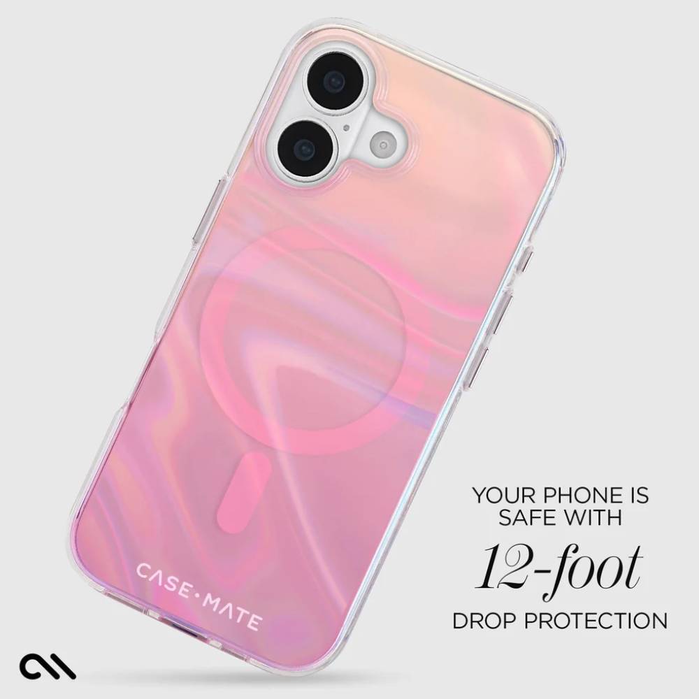 Case-Mate Peach Bubble MagSafe Case (Suits iPhone 17) - Iridescent