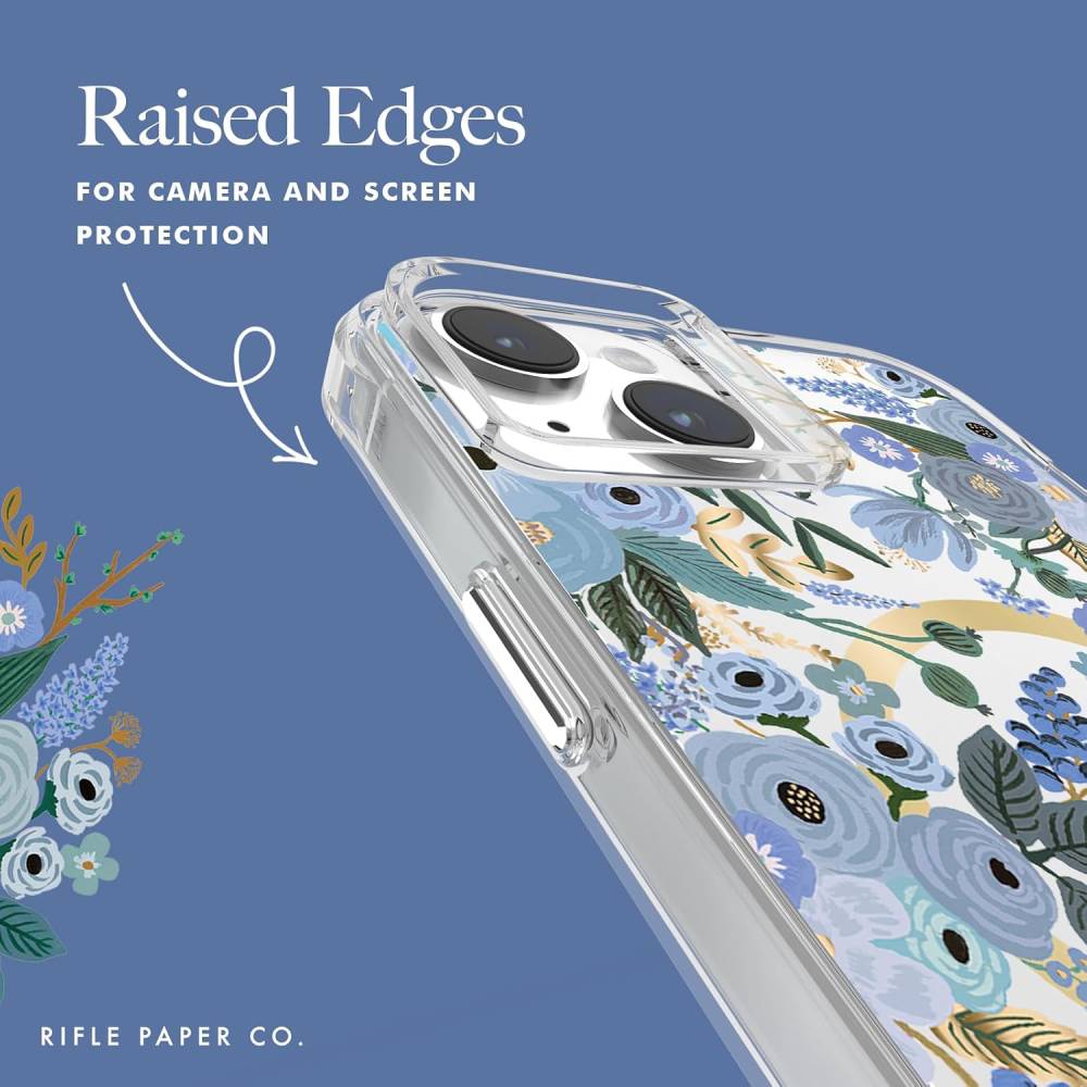 Case-Mate Rifle Paper MagSafe Case (Suits iPhone 15 Plus) - Garden Party Blue