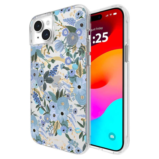 Case-Mate Rifle Paper MagSafe Case (Suits iPhone 15 Plus) - Garden Party Blue