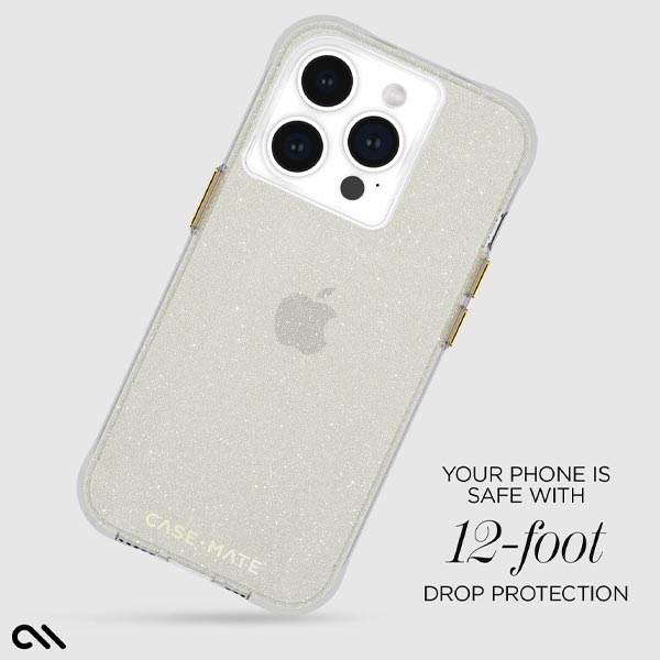 Case-Mate Sheer Crystal Case (Suits iPhone 15 Pro) - Gold