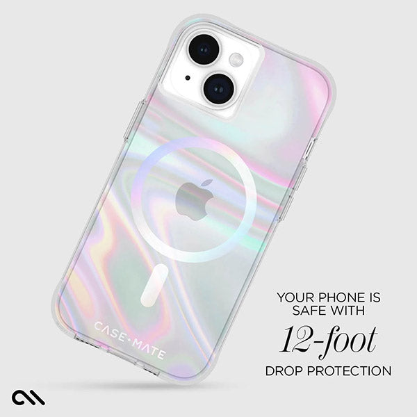 Case-Mate Soap Bubble MagSafe Case (Suits iPhone 15 Plus) - Iridescent