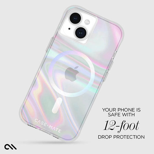 Case-Mate Soap Bubble MagSafe Case (Suits iPhone 15 Plus) - Iridescent