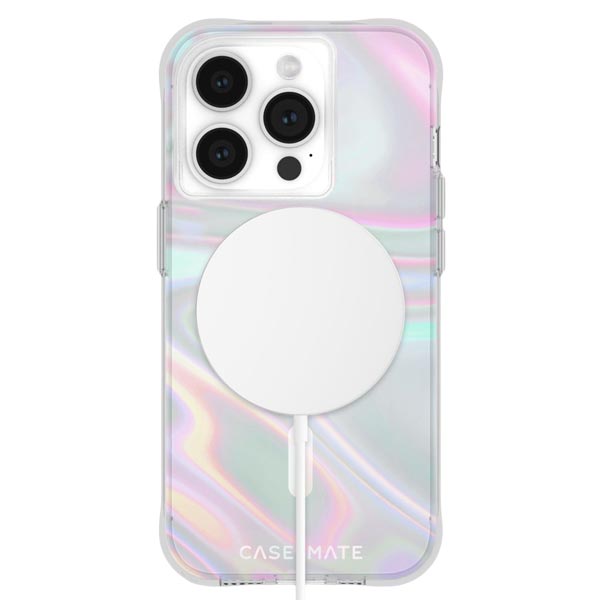 Case-Mate Soap Bubble MagSafe Case (Suits iPhone 15 Pro) - Iridescent