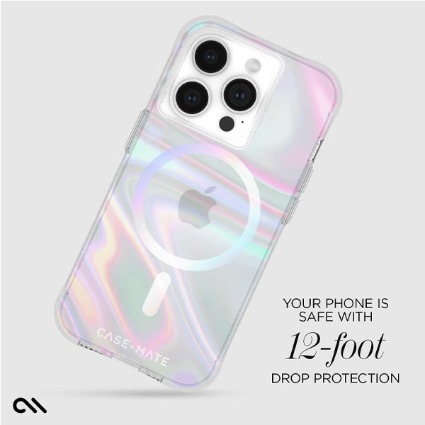 Case-Mate Soap Bubble MagSafe Case (Suits iPhone 15 Pro) - Iridescent
