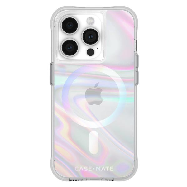Case-Mate Soap Bubble MagSafe Case (Suits iPhone 15 Pro) - Iridescent