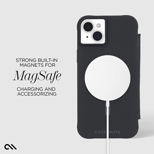 Case-Mate Wallet Folio MagSafe Case (Suits iPhone 15 Plus) - Black