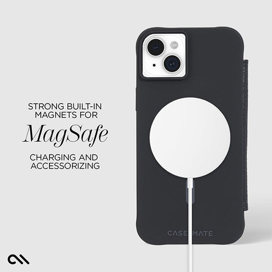 Case-Mate Wallet Folio MagSafe Case (Suits iPhone 15 Plus) - Black