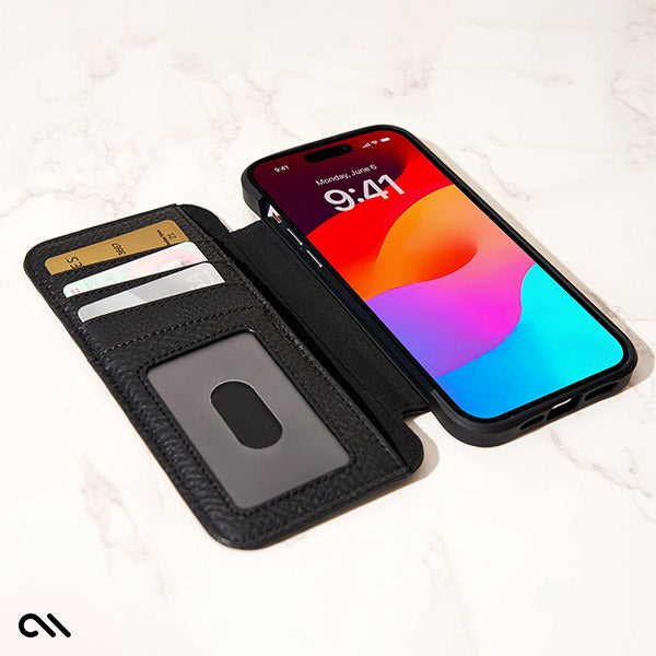 Case-Mate Wallet Folio MagSafe Case (Suits iPhone 15 Plus) - Black