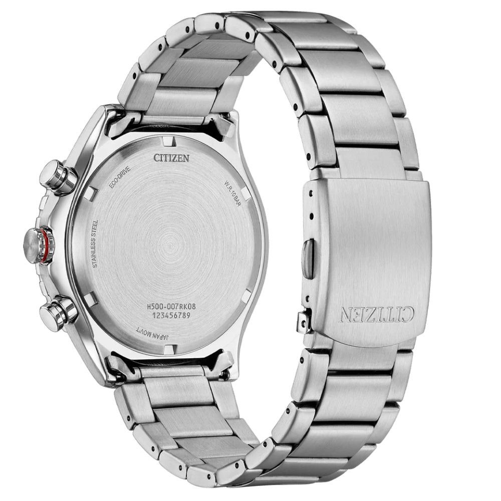 Citizen Eco-Drive Chronograph Stainless Steel Black Dial Men's Watch (AT2566-88E)