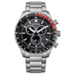 Citizen Eco-Drive Chronograph Stainless Steel Black Dial Men's Watch (AT2566-88E)
