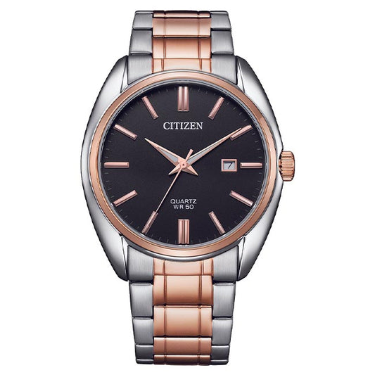 Citizen Quartz Black Dial Two-Tone Men's Watch (BI5104-57E)