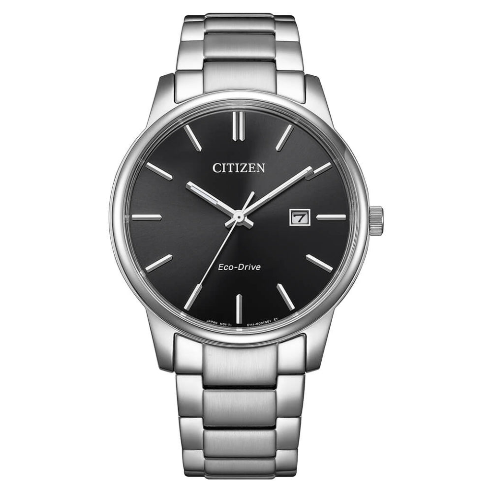 Citizen Eco-Drive Dress Black Dial Stainless Steel Men's Watch (BM6978-93E)