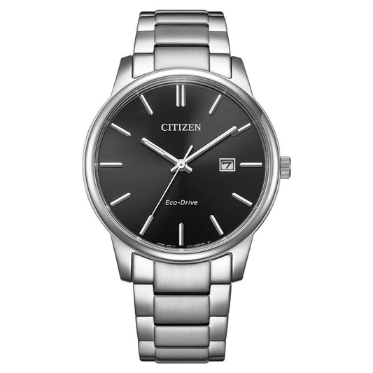 Citizen Eco-Drive Dress Black Dial Stainless Steel Men's Watch (BM6978-93E)