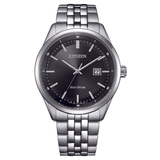 Citizen Eco-Drive Classic Black Dial Stainless Steel Men's Watches (BM7560-59E)