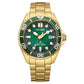 Citizen Promaster Marine Eco-Drive Gold Green Dial Men's Watch (BN0262-59W)