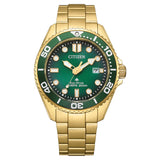 Citizen Promaster Marine Eco-Drive Gold Green Dial Men's Watch (BN0262-59W)
