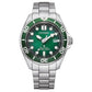 Citizen Promaster Marine Eco-Drive Silver Green Dial Men's Watch (BN0269-50W)