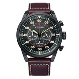 Citizen Eco-Drive Chronograph Brown Leather Men's Watch (CA4218-14E)