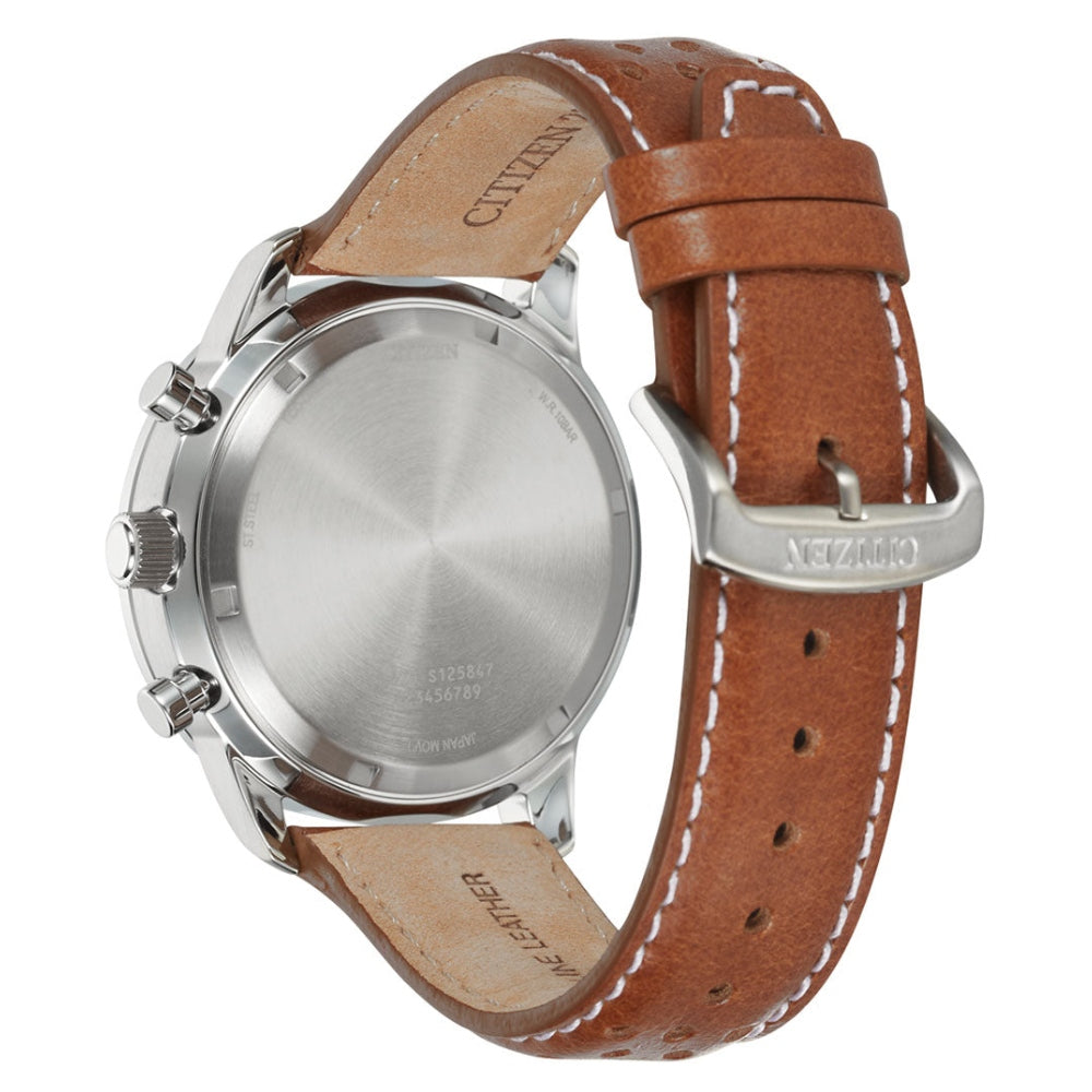 Citizen Eco-Drive Chronograph Brown Leather Men's Watch (CA4500-16X)