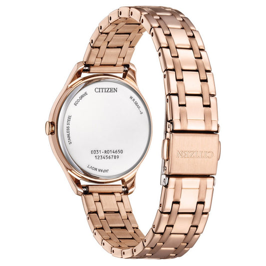 Citizen Sakura Eco-Drive Rose Gold Stainless Steel Strap Women's Watch (EM0508-98W)